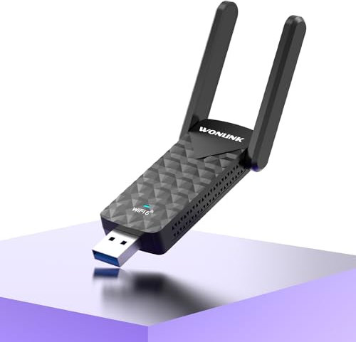WONLINK Clé WiFi 6 USB Puissante AX1800 Mbps Clé WiFi pour PC Double Bande Adaptateur USB3.0 WiFi 5GHz Dongle WiFi avec Compatible avec Windows 11/10,WL-NA1602