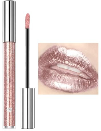 Hppsctink Rossetti liquidi, 2.4g Rossetti Antiaderenti, Colore a Lunga Durata, Rossetti Scintillanti, Rosa chiaro,lipsticks