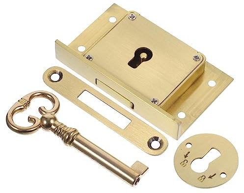 CRILSTYLEO 2 Set Di Chiusure Yale Dorate Serrature Per Armadietti In Ottone Con Chiavi