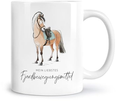 mrs. RIDE® Original Tasse mit Pferderassen – Lustige Geschenkidee für Reiter & Pferdefreunde (Fjordpferd)