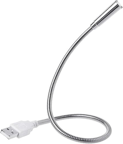 Hehglng Silver USB Flexible Light Gooseneck Led Glowing Lamp Laptop Computers Studying for Office Working Writing Reading Accessories Desk Lamps Office