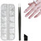 Halbrunde Perlenkugeln für Nägel,Nagelaccessoires, 6 Größen und Typen weiße Edelstahlperlen mit Pinzette, kleine Nageldekoperlen für Nagelgestaltung und DIY-Handyhüllen (1 Box/12 Fächer)