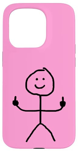 Lustiger Mann Stick Mittelfinger Lustig Hülle für iPhone 15 Pro