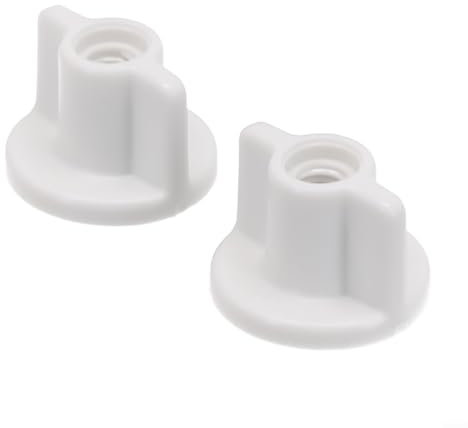 Besttoolifes 2PCS Toilet Seat Fixing Kit 6MM White Plastic Screw Back Nuts Toilet Lid Bottom Fasteners Replacement Parts for 2.5cm Screws