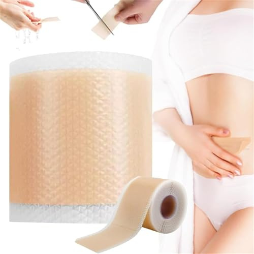 Losveo - Silicone Scar Sheets, 2025 New Losveo Silicone Scar Tape for Wrinkles, Reusable Waterproof Medical Grade Scar Tape with Collagen, Effective for Scars and Keloids - 1.6'' X 60''roll (1Box)
