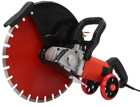 Sierra de hormigón eléctrica de 4000 W, hoja de diamante de 410 mm con profundidad de corte de 165 mm y corte sin polvo, sierra en seco para suelos de hormigón, mampostería y granito