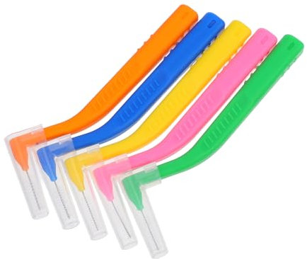 TOVINANNA 5 Pezzi Spazzolini Interdentali Angolati Shape per Profonda Dei Denti Rimozione Plaque e Detriti con Setole Morbide per Chi Porta Apparecchi Ortodontici Uso
