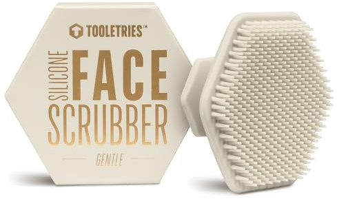 TOOLETRIES Silicone Face Scrubber, Facial Cleansing Brush - Sand | Gentle facial exfoliator for deep pore cleansing, dead skin removal and a soft, refreshing massage.