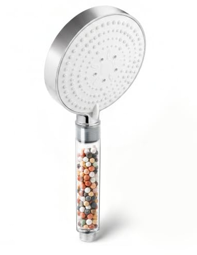 OFFO Duschkopf mit Filter 13cm Groß Handbrause 6 Strahlarten mit 20 Schichten Filtration, Wassersparend Duschbrause, Shower Head mit Kalkfilter, Transparenter Griff