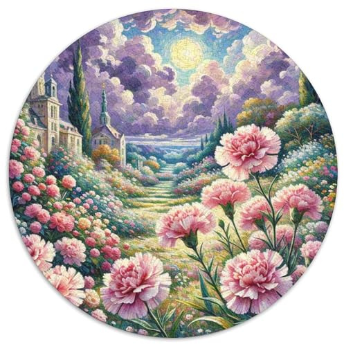 Nelken 1000 Stück Puzzle Rund Fur Erwachsene Und Kinder Blumen Geschicklichkeitsspiel Geschenk Fordernd Kleinkinder Groß 1000pcs (67.5x67.5cm)