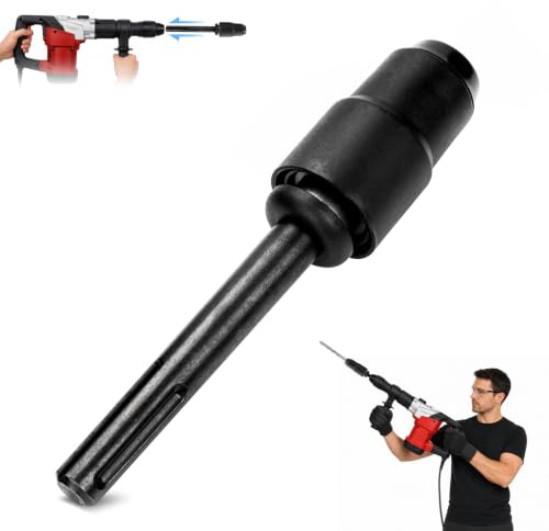 OJTOJT SDS-Max-auf-SDS-Plus-Adapter, für Betonbohrer Meißel und Bohrfutter | Adapter von SDS-Max auf SDS-Plus für Betonbohrer Meißel und Bohrfutter zur Verwendung vorhandener SDS-Plus-Werkzeuge(Schwarz)
