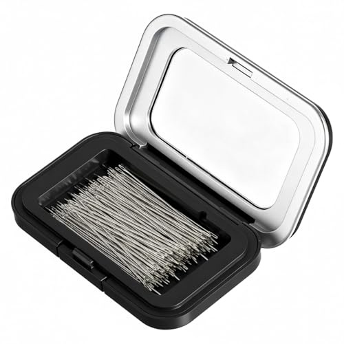 1 Stück Stricknadel Aufbewahrung Tragbare Magnetisches Nadeletui mit Transparentem Acryldeckel Magneten Sicheren Aufbewahrung Nähnadeln Nadelbox mit Druckknopfverschluss für Feinen Nadeln