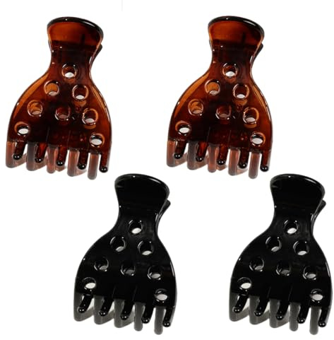 YIPFEN Set de 4 Pinzas para Volumen de Cabello, Pinzas para Raíz del Cabello y Rizos, Pinzas para Cabello Grueso, Suaves y Flexibles para Estilos con Volumen