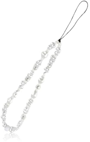 Lotsdonxia Pearl Beaded Phone Charm Strap, Anti-Loss Camera Wrist Chain Lanyard for Women, Acrylic & Nylon, Multi-Purpose Gadget Accessory