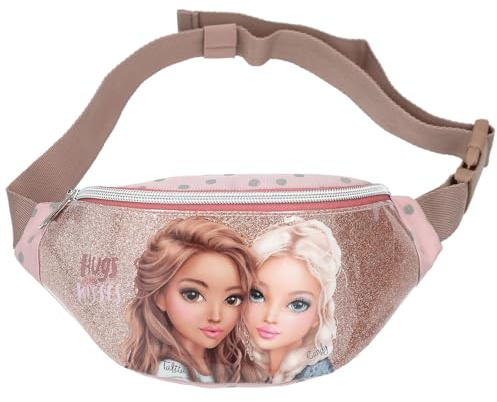 Depesche 14015 TOPModel Dots - Crossbag in Rosa, mit Model Motiv und Glitzer, Umhängetasche mit längenverstellbarem Tragegurt