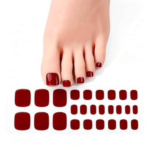 BCHKO Smalto Adesivo per Unghie Piedi - 26 Pezzi Unghie Gel Adesive UV Full Wraps Unghie Adesivi Decalcomanie Autoadesive Gel Nail Stickers Durata Toenails