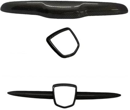 Griglia Anteriore 3 Pz/set Boot Maniglia Porta Anteriore/Posteriore Logo Badge Griglia Striscia Copertura Per Fiat Per Abarth 500 595 695 595C 695C 2012-2024 Griglia paraurti(B SET Carbon)