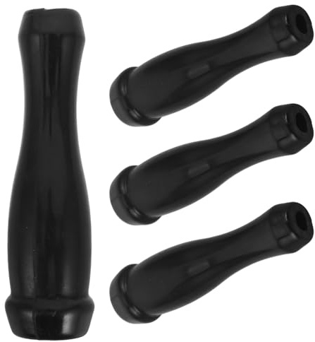 SILENRADAWN Fireplace Door Handle Accessories Boiler Coal Stove Universal Compatibility and Wood Stove, 4pcs Plastic for Easy Installation, Black Vintage Pull Grip Replacement Handles