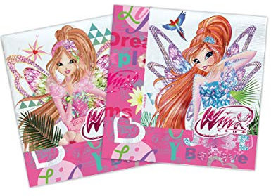 20 tovaglioli di carta Winx Butterflix Taglia Unica