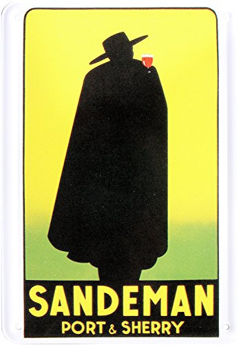 Blechpostkarte SANDEMAN PORT & SHERRY 10x14cm Blechkarte PKM 102