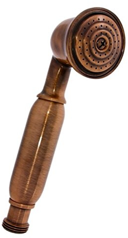 Nostalgische Retro Handbrause/in Alt - KUPFER / 1/2 Zoll Anschluss/Duschbrause/Brause/Brausekopf/Duschkopf aus Messing/Dusche/Bad/SteamPunk/Viktorianisch/stylisch/massiv/antik