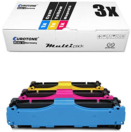 3X Eurotone Toner kompatibel für Canon I-Sensys LBP 7200 7210 7660 7680 wie 718 CRG-718 Color