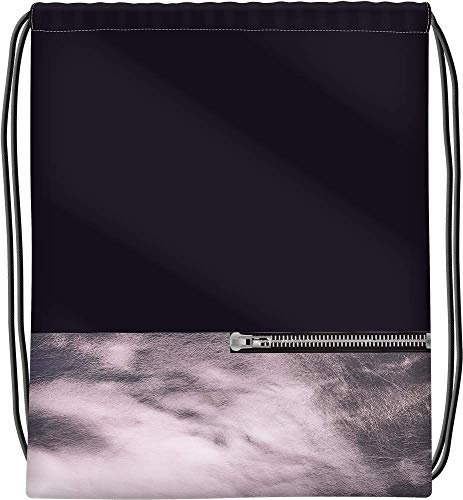Grafik-Werkstatt Turnbeutel | Rucksack mit Metallic-Akzenten | hochwertiger Gym Bag | Schwarz