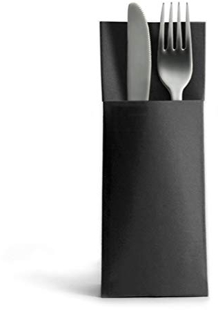 CHIC 1250 Besteckservietten Bestecktaschen schwarz Airlaid