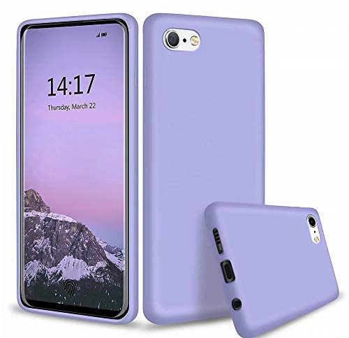 Xunlaixin MUTOUREN Case for iPhone 6S/iPhone 6 (4.7 Inch) TPU Phone Case Liquid Silicone Phone Protection Shockproof Anti-Slip Case with Microfibre Fabric Cushion Cover, Purple
