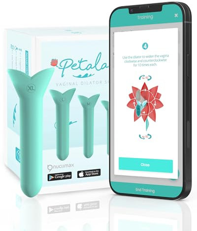 Silicone Pelvic Floor Muscle Dilators - Women Trainer with Smartphone App - 5 Pieces kit