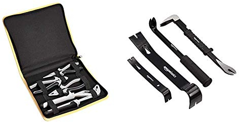Amazon Basics - Zangen-Set, 4 Teile & Stemmeisen und Nagelzieher, 4-teiliges Set