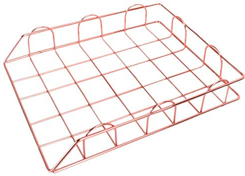 ZUOLUO Ablagefächer Stapelbar Schreibtischablage Schreibtisch Brief Tablett Büro Veranstalter Papier Trays Für Schreibtisch Stapelbar Dokument Tablett Rosegold