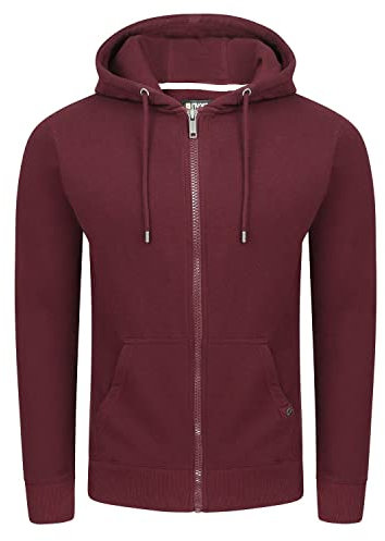 riverso Sweatjacke Herren RIVNils Regular Fit Zip Hoodie Kapuzenjacke Kapuzenpullover Sweatshirt, Größe:3XL, Farbe:Port Red (15400)