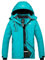 Wantdo Giacca da Sci Montagna Invernale Parka da Neve Caldo con Cappuccio Cappotto da Snowboard Giubbotto da Escursionismo Impermeabile Donna Blu Genziana S