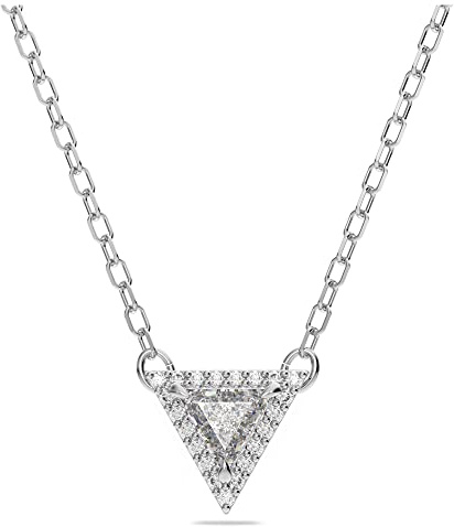 Swarovski Ortyx Halskette, Weiße und Rhodinierte Damenhalskette mit Strahlenden Swarovski Kristallen