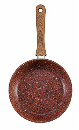 Venteo Poêle en revêtement granit- KitchenPro Diamètre 28cm - Revêtement en granit antiadhésif - Légère/maniable - Poignée non amovible - Tous types de feu