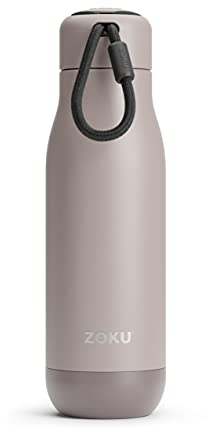 Zoku Powder Coated Bottle 500ml, Double Walled Vacuum Insulated - Ash