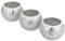 BSTKEY Set mit 3 Mosaikglas-Teelichthaltern, dekorative Votivkerzenständer, runde Kerzenaufsätze für Tisch, Hochzeit, Party, Heimdekoration, Silber