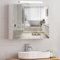 Armario con Espejo baño con iluminación LED,Enchufe para máquina de Afeitar 70x60x15cm Armario de Pared con 3 Puertas y Estantes Ajustable con Mucho Espacio de Almacenamiento,Blanco