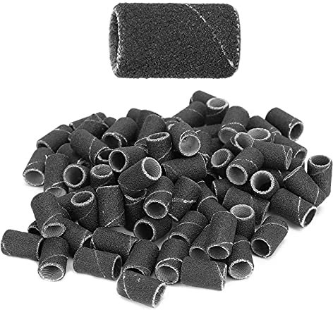Bandas de Lijado para Pedicura, Grano 240, 100 Unidades, Lijadoras de Uñas de Superficie Lisa, Reemplazo Profesional para Taladro de Uñas(HQ-14 negro 240#)