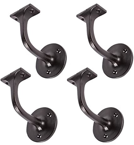 Hammer and Tongs - Wrought Iron Handrail Bracket - D75mm x H85mm - Black - Pack of 4