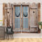 SDOTPMT 107x215cm Porta della stalla in legno Tende Oscuranti Casale d'epoca Cancello del garage Campagna rurale Decorazione corna Tende finestre Isolamento termico Tenda camera letto, 2 pannelli