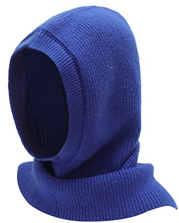 ZLYC Damen Winter Sturmhauben Stricken Winddicht Beanie Mütze Kapuzenschal(Solides Königsblau) …