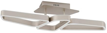Lucande LED Deckenleuchte Quinn dimmbar (Modern) in Alu aus Metall (3 flammig,) - Lampe Deckenlampe Wohnzimmerleuchte