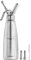 Forgast Dispenser per Panna Montata, 1 Litro, 3 Beccucci, 1 Spazzole per la Pulizia, Argento, Sifone per Panna Professionale, Sifone da Cucina in Alluminio, per la Preparazione di Panna, Mousse