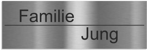 Jung Edelstahl Design Türschilder - Namensschilder V2A - Inkl. Gravur - Hinweisschilder Anthrazit oder Weiß Wählbar (120x40 mm)