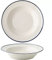 Juego de 2 tazones de pasta con borde de cerámica, platos de pasta con borde ancho, tazones grandes for servir ensaladas for restaurante, 13.5 oz, tazones de sopa blancos con bordes azules
