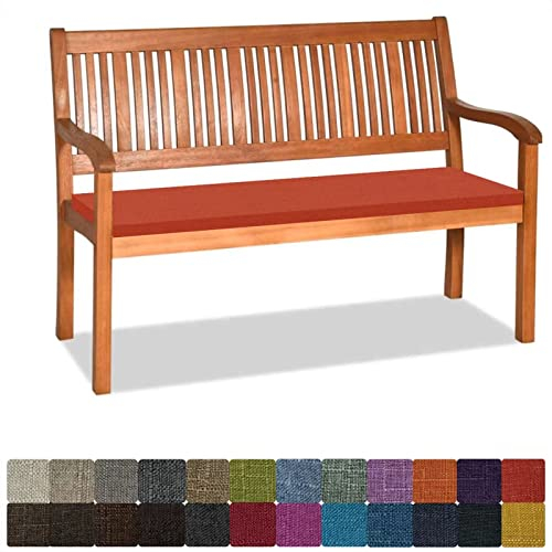 Orumrud Bankauflage Stuhlkissen Bankkissen mit Krawatte Waschbar,200x40x3cm,2 3 4-Sitzer Sitzkissen rutschfeste Auflage für Gartenbank,Küche,Terrasse Innen und Außenbereich,Orange Rot