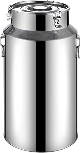 Samnuerly Milchkanne 201 Edelstahl, Milchtransportfässer, Weineimer, Tragetasche, Krug, Flascheneimer, Milchtopf, luftdichter Tee-Aufbewahrungskanister mit silikonversiegeltem Deckel, robust