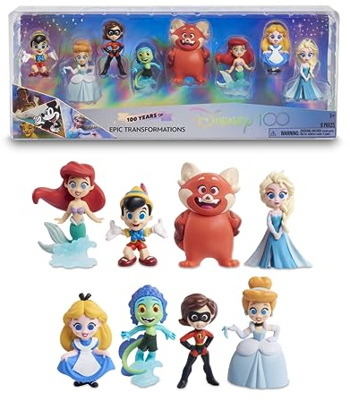 Famosa Disney 100 – Pack Epic Transformations, giocattolo da collezione con personaggi Disney, include 8 figure diverse, licenza 100% ufficiale del prodotto, 12 da collezionare, 3 anni, (DED16500)